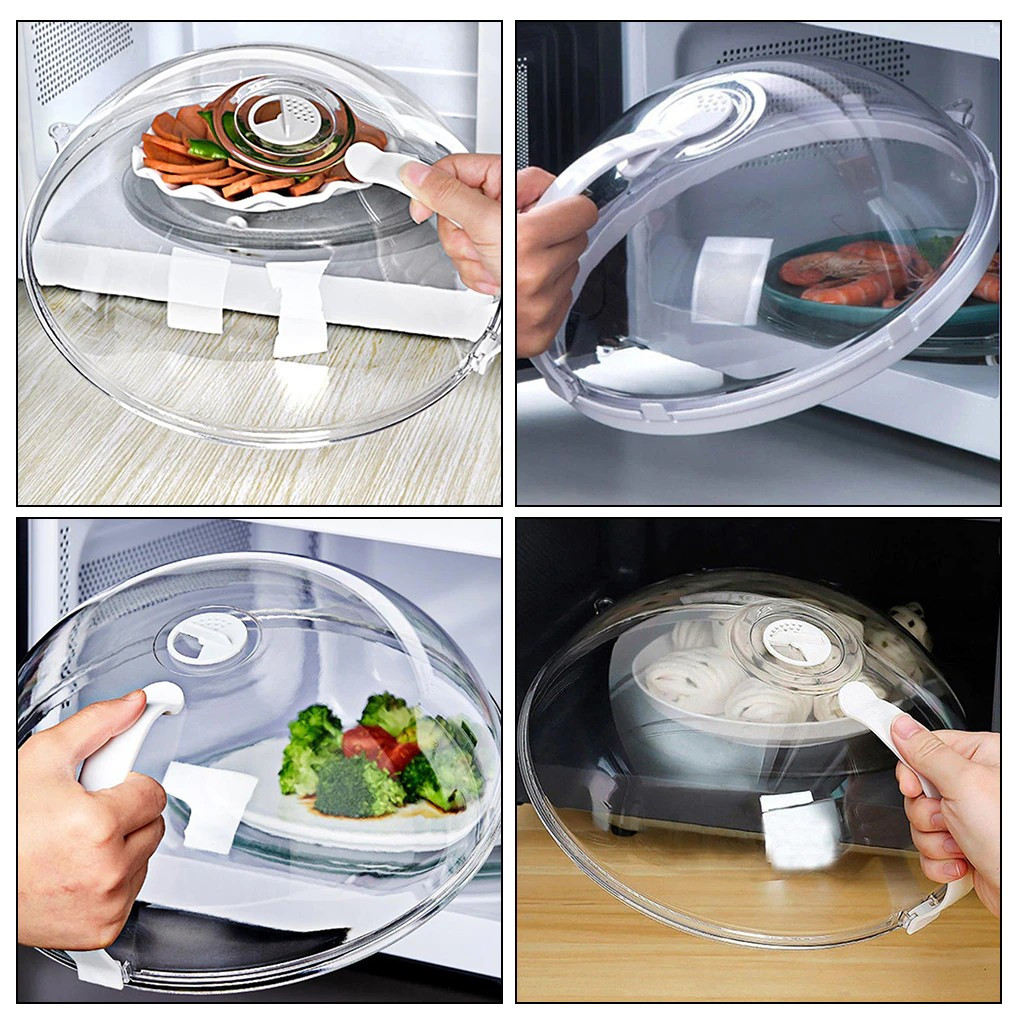 Dish Cover Kitchen Microwave Oven Plate Cover Transparent Anti-splash Dish Lid