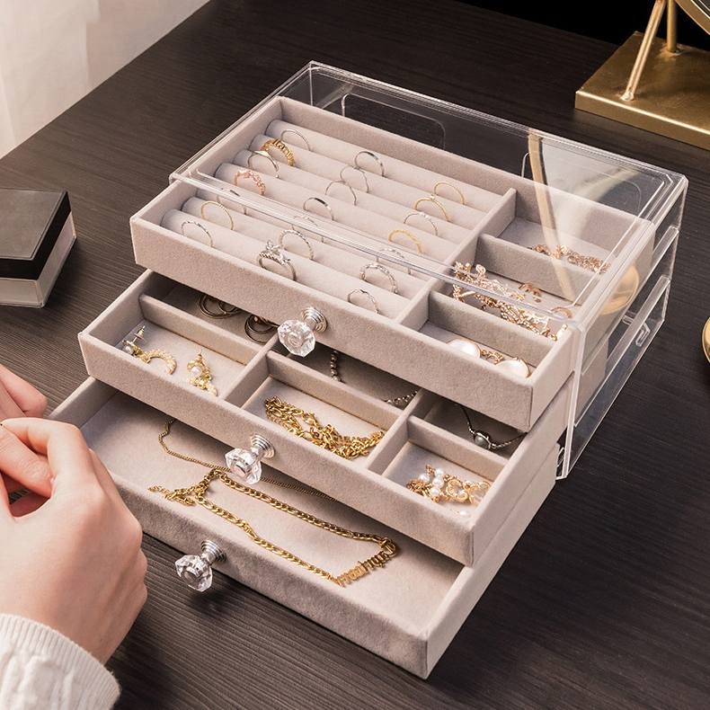 3 drawer Ring & Jewelry Organizer Box