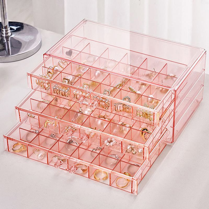 3 Layer 72 Grids Desktop Jewelry Organizer