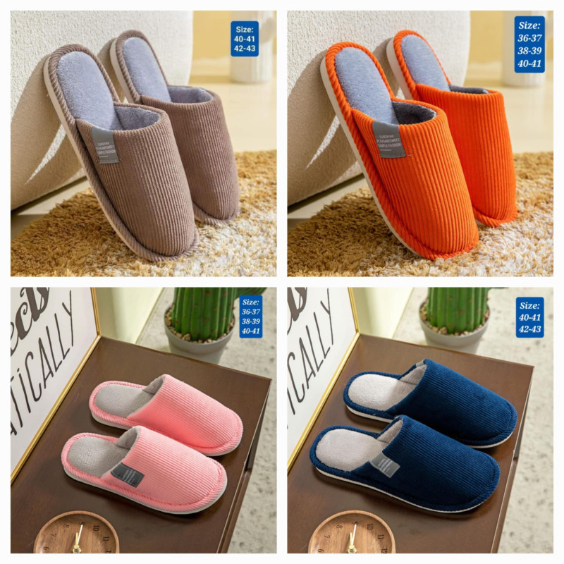 House Slippers Women's Thickened Light and Comfortable Cotton Shoes Soft Bottom Anti-Skid Feel Comfortable Fluffy Slippers