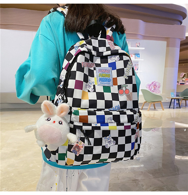 Checkerboard Plaid Women Backpack
